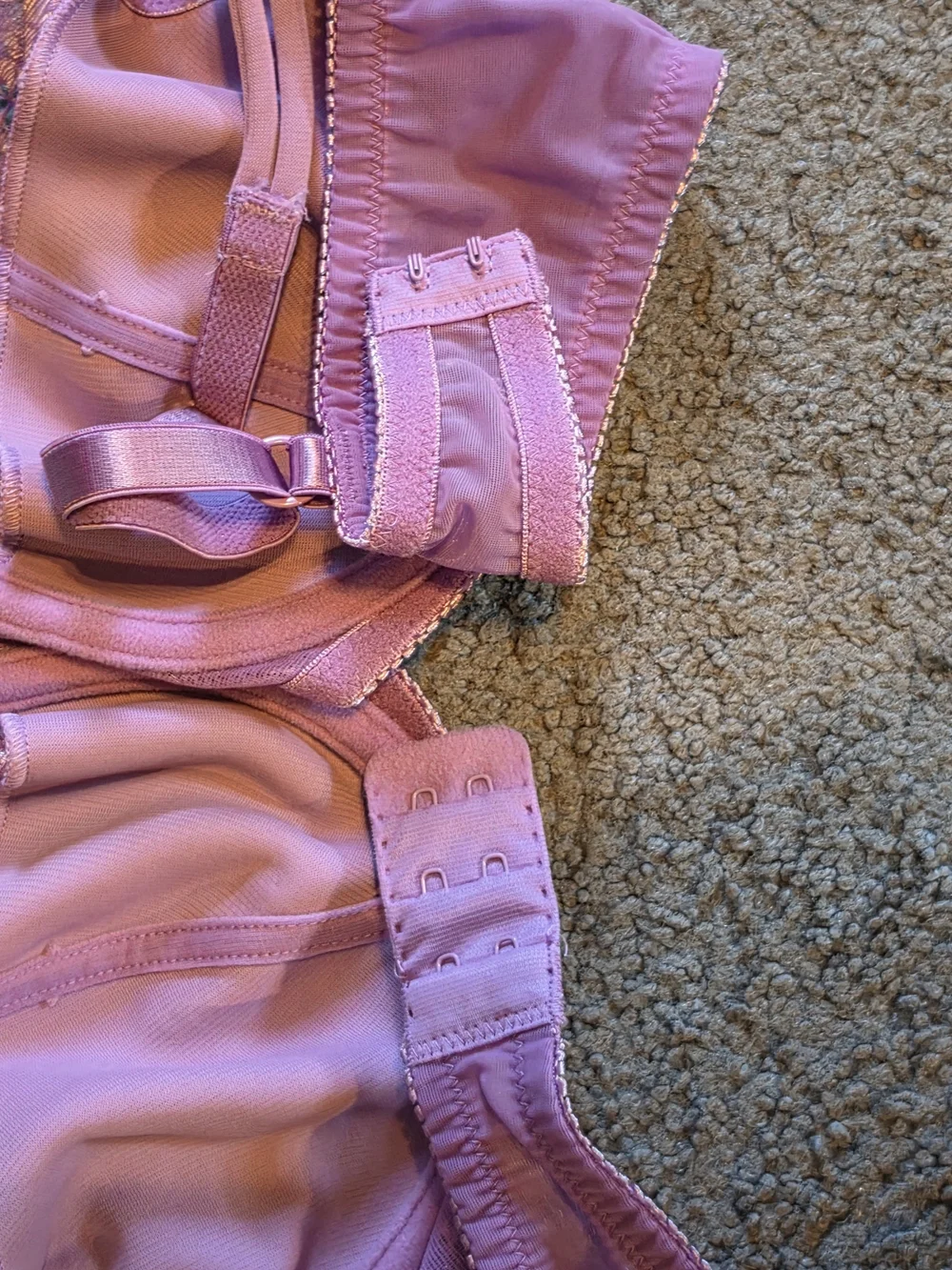 Victoria's Secret Purple Lace Underwire Bra with Floral Detail Size 36B